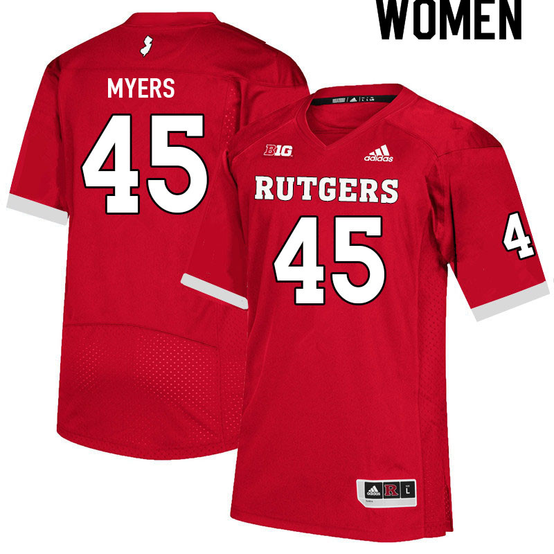 Women #45 Brandon Myers Rutgers Scarlet Knights College Football Jerseys Sale-Scarlet - Click Image to Close